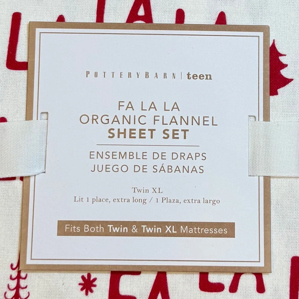 Organic Fa La La Flannel Sheet Set - PBTeen